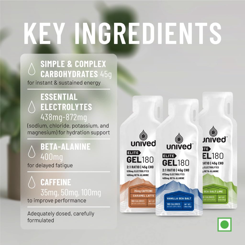 Unived Elite Gel 180 Double Espresso (100 mg Caffeine)