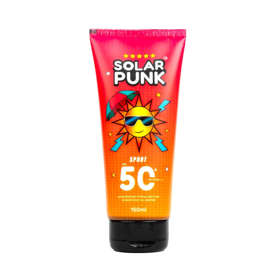 Solar Punk SPF 50+ PA++++ Sunscreen for Sports & Outdoor Use | Sweat & Water Resistant | No White Cast | Suitable for All Skin Types | 150g Tube