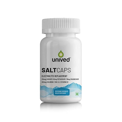 Unived Salt Capsules, Electrolyte Replacement for Runners, Cyclists, and Athletes from other Sports (30 Caps)