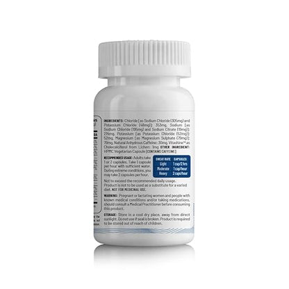 Unived Caffeinated Electrolyte Salt Caps Electrolyte Replacement With Caffeine, 30 Caps