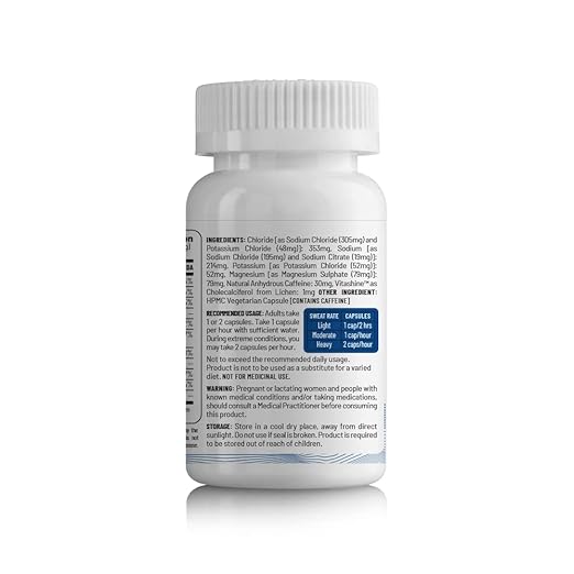 Unived Caffeinated Electrolyte Salt Caps Electrolyte Replacement With Caffeine, 30 Caps