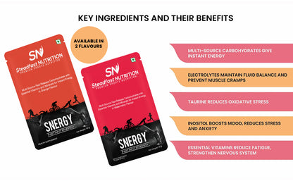 Steadfast Nutrition Snergy | Instant Energy & Hydration | Orange Flavour | 45g per Sachet