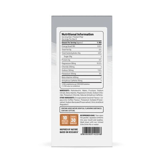 Unived Elite Gel 180 Caramel Latte (35 mg Caffeine)