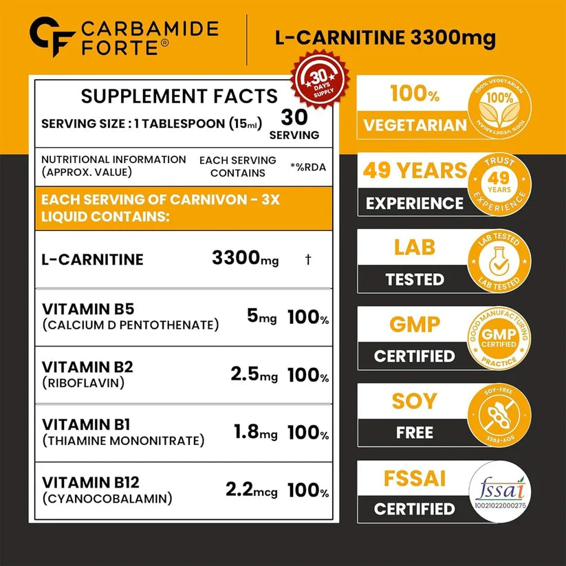 Mango flavored L-Carnitine liquid with added B vitamins