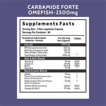 Pharmaceutical grade omega 3 fish oil capsules 60 count