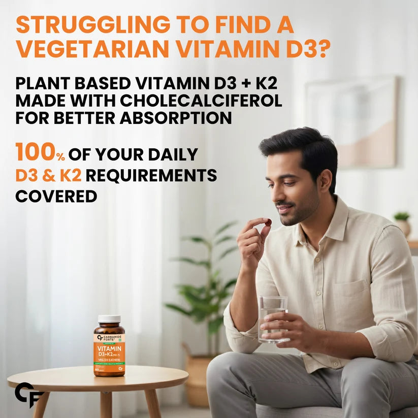 Carbamide Forte Vitamin D3 and K2 Supplement – Boost Your Bone Strength & Heart Health (120 Tablets)