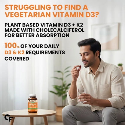 Carbamide Forte Vitamin D3 and K2 Supplement – Boost Your Bone Strength & Heart Health (120 Tablets)