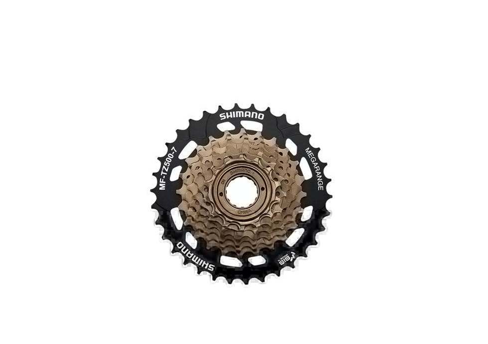 Shimano Dura Ace 10-speed bicycle cassette on a solid white background.