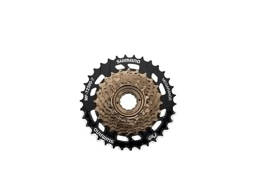 Shimano Dura Ace 10-speed bicycle cassette on a solid white background.